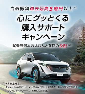 当選総額過去最高5億円以上 心にグッとくる購入サポートキャンペーン